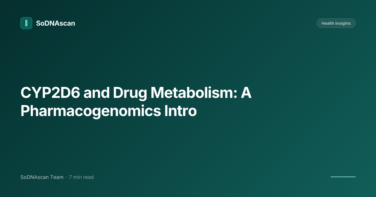 CYP2D6 and Drug Metabolism: A Pharmacogenomics Intro
